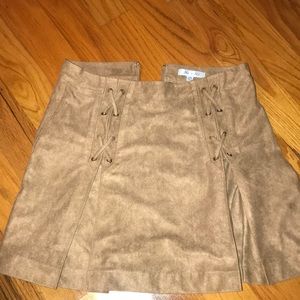 She + Sky brown suede skirt size medium